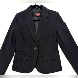 Size 8 Merona Black Blazer/Suit Jacket with Gold and Black Button Details